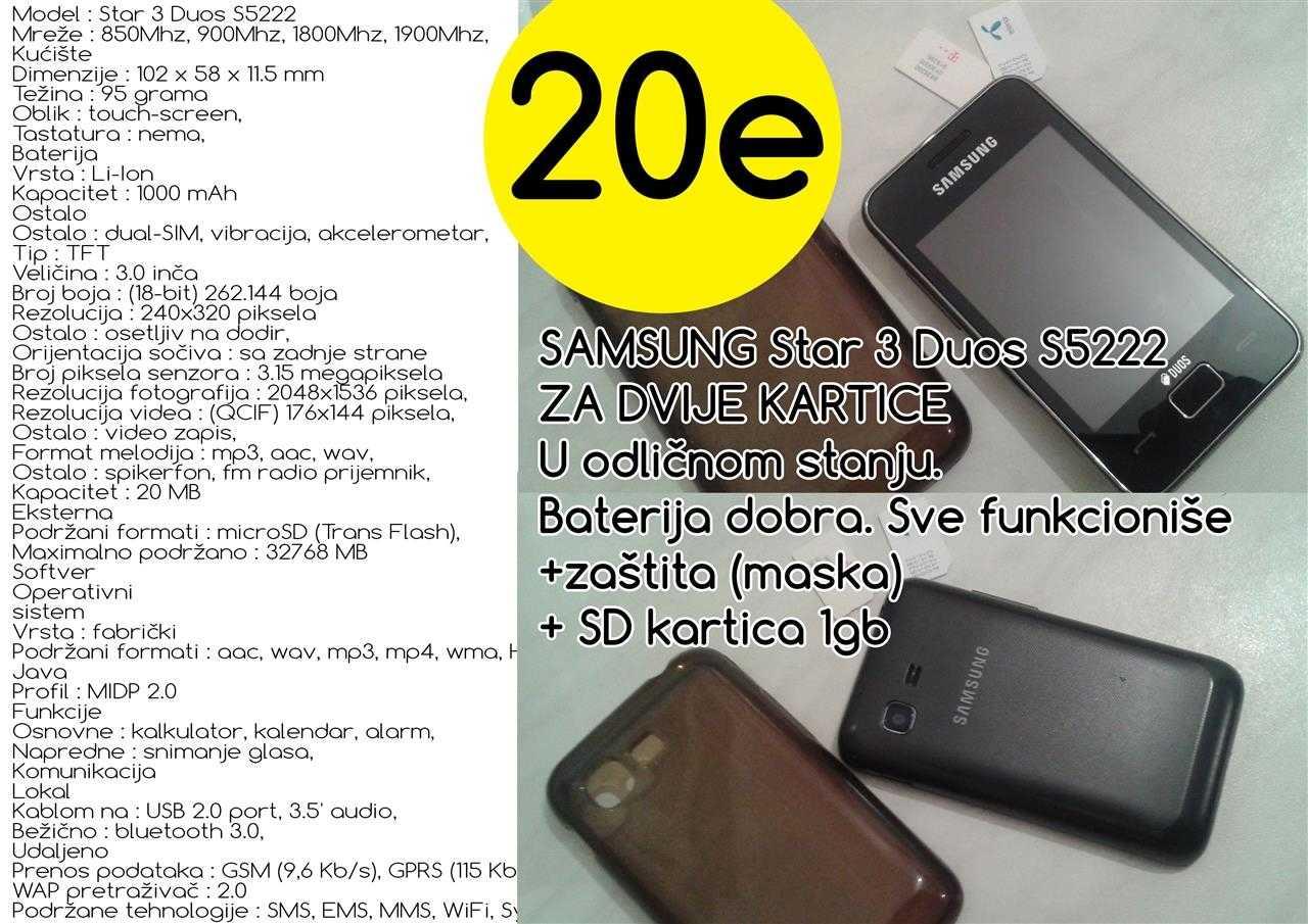 Samsung Star 3 Duos S5222 | Podgorica